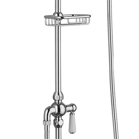 Chatsworth 1928 Traditional Exposed Valve Inc. Deluxe Arching Riser Kit, Diverter, 8" Rose + Handset 6 Chatsworth 1928 Traditional Exposed Valve Inc. Deluxe Arching Riser Kit, Diverter, 8" Rose + Handset - Image 4