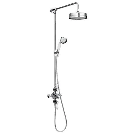Chatsworth 1928 Traditional Triple Exposed Shower Valve inc. Luxury Riser Kit, Diverter, 8" Rose + Handset 4 Chatsworth 1928 Traditional Triple Exposed Shower Valve inc. Luxury Riser Kit, Diverter, 8" Rose + Handset - Image 2