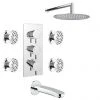Cruze Modern Shower Package (Fixed Shower Head, 4 Body Jets + Bath Spout) 1 Cruze Modern Shower Package (Fixed Shower Head, 4 Body Jets + Bath Spout) -ShowerLux Shop CMSPPK p