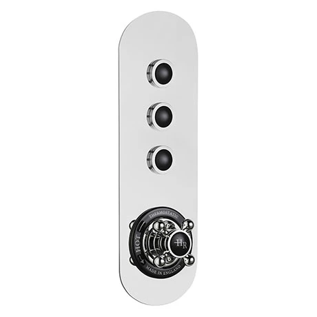 Hudson Reed Topaz Black Traditional Three Outlet Push-Button Shower Valve - CPB6312 3 Hudson Reed Topaz Black Traditional Three Outlet Push-Button Shower Valve - CPB6312