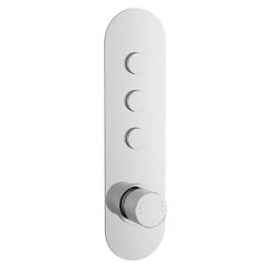 Nuie Round Push Button Shower Valve - Three Outlet - CPB8312