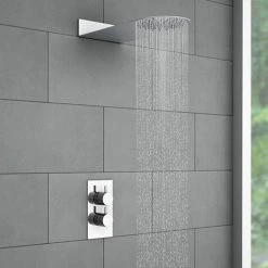 Cruze Round Shower Package with Concealed Valve + Flat Fixed Shower Head