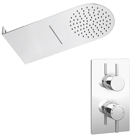 Cruze Shower Package with Valve + Flat Dual Fixed Shower Head (Waterfall / Rainfall) 3 Cruze Shower Package with Valve + Flat Dual Fixed Shower Head (Waterfall / Rainfall)
