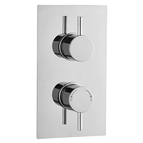 Cruze Round Thermostatic 3 Way Concealed Shower Valve with Diverter - Chrome 3 Cruze Round Thermostatic 3 Way Concealed Shower Valve with Diverter - Chrome
