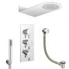 Cruze Modern Shower Package (Fixed Head, Round Handset + Overflow Bath Filler) 1 Cruze Modern Shower Package (Fixed Head, Round Handset + Overflow Bath Filler) -ShowerLux Shop CRZMSPK p