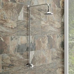 Orion Modern Twin Exposed Thermostatic Shower Valve + Rigid Riser