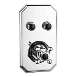 Chatsworth 1928 Traditional Black Two Outlet Push-Button Shower Valve