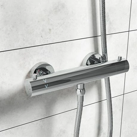 Cool Touch Round Bottom Outlet Thermostatic Bar Shower Valve - Chrome 4 Cool Touch Round Bottom Outlet Thermostatic Bar Shower Valve - Chrome - Image 2