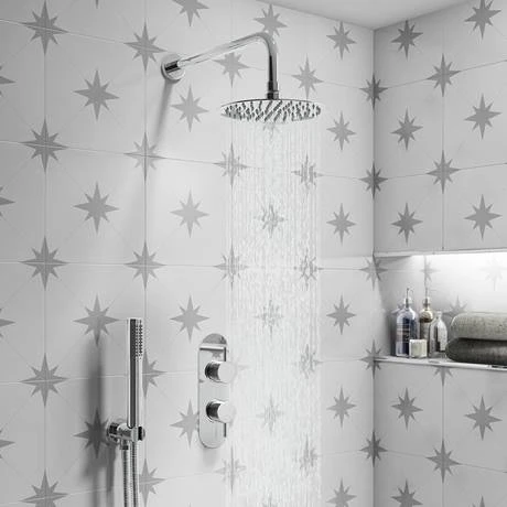 Cruze Chrome Round Twin Concealed Shower Valve w. Diverter + Oval Backplate 5 Cruze Chrome Round Twin Concealed Shower Valve w. Diverter + Oval Backplate - Image 3