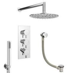Cruze Shower Package (Rainfall Wall Mounted Head, Handset + Freeflow Bath Filler) 12 Cruze Shower Package (Rainfall Wall Mounted Head, Handset + Freeflow Bath Filler) -ShowerLux Shop CZSPWM2 n d6 460