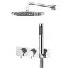 Cruze Round Wall Mounted Thermostatic Shower Valve with Handset + 300mm Fixed Shower Head 1 Cruze Round Wall Mounted Thermostatic Shower Valve with Handset + 300mm Fixed Shower Head -ShowerLux Shop CZSVHPK3 n p