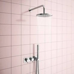 Cruze Round Wall Mounted Thermostatic Shower Valve with Handset 9 Cruze Round Wall Mounted Thermostatic Shower Valve with Handset -ShowerLux Shop CZSVH d4 460