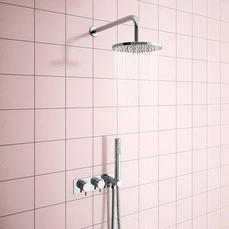 Cruze Round Wall Mounted Thermostatic Shower Valve with Handset 6 Cruze Round Wall Mounted Thermostatic Shower Valve with Handset - Image 4