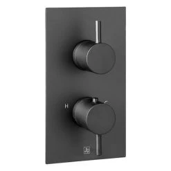 JTP Vos Matt Black Single Outlet Thermostatic Concealed Shower Valve with Designer Handles 7 JTP Vos Matt Black Single Outlet Thermostatic Concealed Shower Valve with Designer Handles -ShowerLux Shop DH28651AMB D2 460