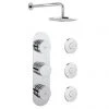 Crosswater - Dial Central 2 Control Shower Valve with 3 Body Jets, Fixed Head & Arm 2 Crosswater - Dial Central 2 Control Shower Valve with 3 Body Jets, Fixed Head & Arm -ShowerLux Shop DIAL CENT 10 P