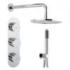 Crosswater - Dial Central 2 Control Shower Valve with Single Mode Handset, Fixed Head & Arm -ShowerLux Shop DIAL CENT 14 P