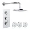 Crosswater - Dial Kai Lever 2 Control Shower Valve with 3 Body Jets, Fixed Head & Arm -ShowerLux Shop DIAL KAI 10 P