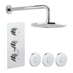 Crosswater - Dial Kai Lever 2 Control Shower Valve with 3 Body Jets, Fixed Head & Arm