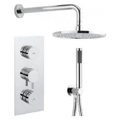 Crosswater - Dial Kai Lever 2 Control Shower Valve with Single Mode Handset, Fixed Head & Arm
