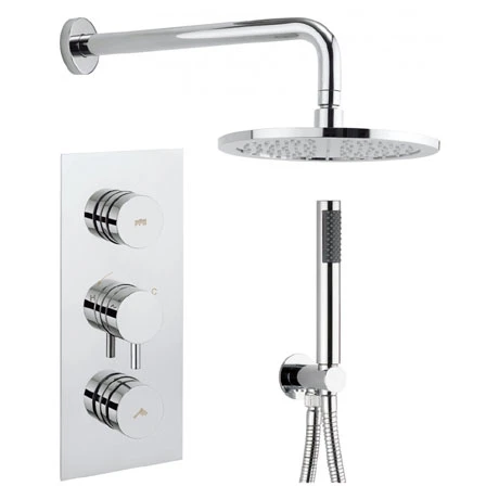 Crosswater - Dial Kai Lever 2 Control Shower Valve with Single Mode Handset, Fixed Head & Arm 3 Crosswater - Dial Kai Lever 2 Control Shower Valve with Single Mode Handset, Fixed Head & Arm