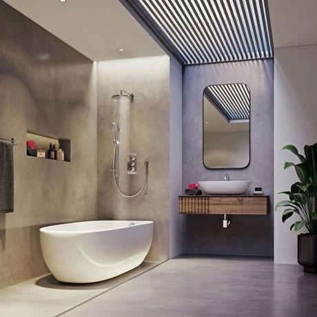 Aqualisa Dream Round Thermostatic Mixer Shower with Adjustable Head, Wall Fixed Head and Bath Fill - DRMDCV3.ADFWBTX.RND 4 Aqualisa Dream Round Thermostatic Mixer Shower with Adjustable Head, Wall Fixed Head and Bath Fill - DRMDCV3.ADFWBTX.RND - Image 2