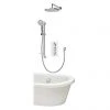 Aqualisa Dream Round Thermostatic Mixer Shower with Adjustable Head, Wall Fixed Head and Bath Fill - DRMDCV3.ADFWBTX.RND -ShowerLux Shop DRMDCV3.ADFWBTX.RND P