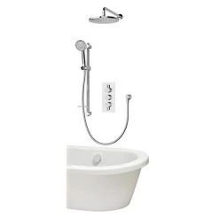 Aqualisa Dream Round Thermostatic Mixer Shower with Adjustable Head, Wall Fixed Head and Bath Fill - DRMDCV3.ADFWBTX.RND