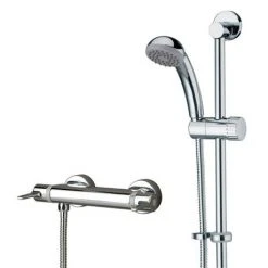 Bristan Design Utility Lever Bar Mixer with Adjustable Riser Kit & Fast Fit Wall Fixings -ShowerLux Shop DUL2 SHXARFF C LNN 460