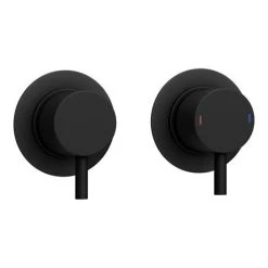 Arezzo Matt Black Concealed Individual Stop Tap + Thermostatic Control Shower Valve 11 Arezzo Matt Black Concealed Individual Stop Tap + Thermostatic Control Shower Valve -ShowerLux Shop EG AZ 36AB n d1 460