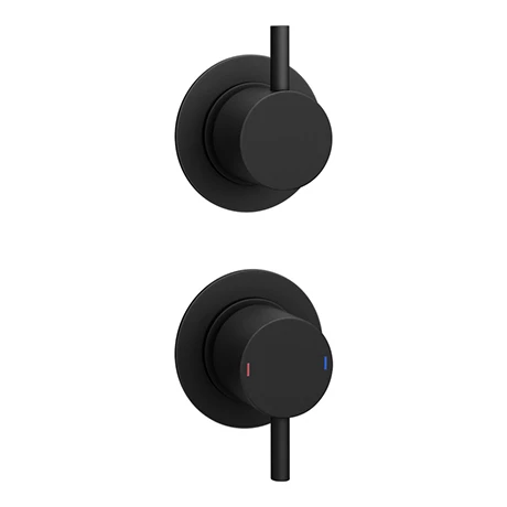 Arezzo Matt Black Concealed Individual Stop Tap + Thermostatic Control Shower Valve 3 Arezzo Matt Black Concealed Individual Stop Tap + Thermostatic Control Shower Valve