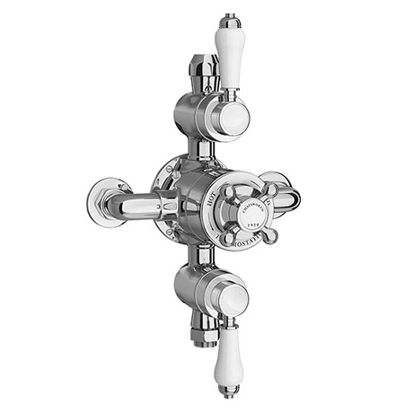 Chatsworth 1928 Traditional Triple Exposed Thermostatic Shower Valve 3 Chatsworth 1928 Traditional Triple Exposed Thermostatic Shower Valve