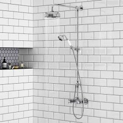 Chatsworth Thermostatic Shower with Diverter, Rigid Riser & Fixed Head