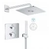 Grohe Grohtherm SmartConnect Square Head & Handset Shower Set -ShowerLux Shop GBTSQUHSS n p