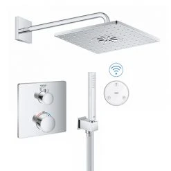 Grohe Grohtherm SmartConnect Square Head & Handset Shower Set