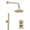 Crosswater MPRO Brushed Brass 2 Outlet 2-Handle Shower Bundle -ShowerLux Shop GTLPRO1510F P