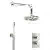 Crosswater MPRO Brushed Stainless Steel Effect 2 Outlet 2-Handle Shower Bundle -ShowerLux Shop GTLPRO1510V P