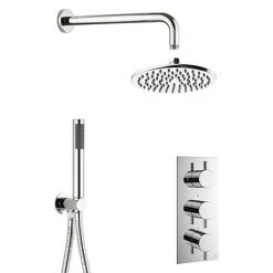 Crosswater MPRO Chrome 2 Outlet 3-Handle Shower Bundle