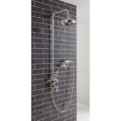 Crosswater - Belgravia Thermostatic Shower Valve with Fixed Head, Handset & Wall Cradle - Nickel 5 Crosswater - Belgravia Thermostatic Shower Valve with Fixed Head, Handset & Wall Cradle - Nickel - Image 3