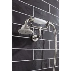 Crosswater - Belgravia Thermostatic Shower Valve with Fixed Head, Handset & Wall Cradle - Nickel 12 Crosswater - Belgravia Thermostatic Shower Valve with Fixed Head, Handset & Wall Cradle - Nickel -ShowerLux Shop HG CRADLEN D4 460