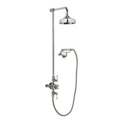 Crosswater - Belgravia Thermostatic Shower Valve with Fixed Head, Handset & Wall Cradle - Nickel