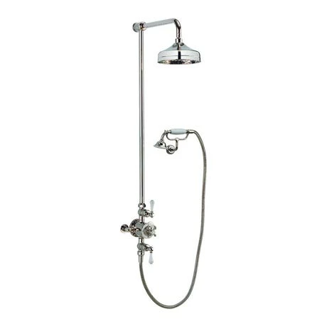 Crosswater - Belgravia Thermostatic Shower Valve with Fixed Head, Handset & Wall Cradle - Nickel 3 Crosswater - Belgravia Thermostatic Shower Valve with Fixed Head, Handset & Wall Cradle - Nickel