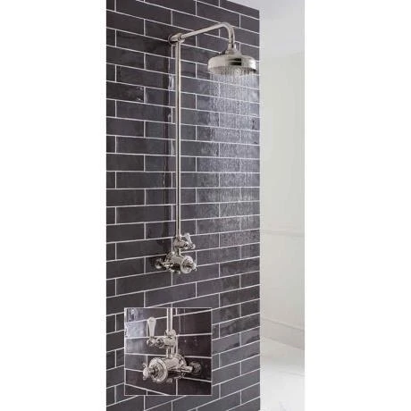 Crosswater - Belgravia Thermostatic Shower Valve with Fixed Head - Nickel 6 Crosswater - Belgravia Thermostatic Shower Valve with Fixed Head - Nickel - Image 4