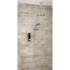 Triton HOME Digital Mixer Shower Pumped All-in-One with Round Fixed Head & Slider Rail Kit (Low Pressure Gravity) -ShowerLux Shop HOMDMCRRCIRM D1 460