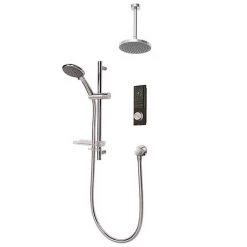Triton HOME Digital Mixer Shower Pumped All-in-One with Round Fixed Head & Slider Rail Kit (Low Pressure Gravity)