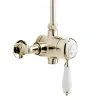 Heritage - Ryde Single Control Exposed Mini Valve With Top Outlet - Vintage Gold -ShowerLux Shop Heritage Ryde Single Control Exposed Mini Valve With Top Outlet Vintage Gold n p