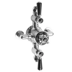 Hudson Reed Topaz Black Triple Exposed Thermostatic Shower Valve - BTSVT102