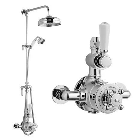 Hudson Reed Topaz Exposed Valve inc. Rigid Riser Kit, Diverter, 8" Shower Rose & Handset 3 Hudson Reed Topaz Exposed Valve inc. Rigid Riser Kit, Diverter, 8" Shower Rose & Handset