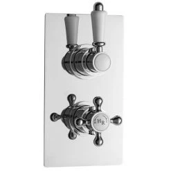 Hudson Reed Traditional Twin Concealed Thermostatic Shower Valve - Chrome - A3099C