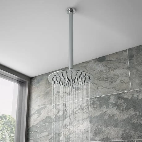 Arezzo Chrome Industrial Style Shower System with Dual Concealed Valve + Ceiling Mounted Head 6 Arezzo Chrome Industrial Style Shower System with Dual Concealed Valve + Ceiling Mounted Head - Image 4