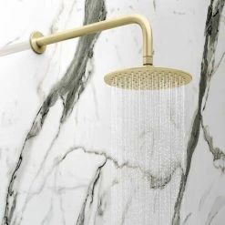 Arezzo Brushed Brass Industrial Style Shower System with Concealed Valve, Head + Handset -ShowerLux Shop IS4BBPK d4 460
